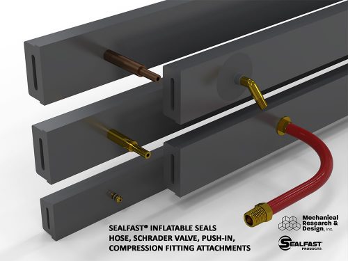 INFLATABLE SEAL FITTINGS; RING SEAL; AIR BLADDER; PNEUMATIC SEAL; HYDRAULIC SEAL; SEALFAST® ELASTOMERS; SEALFAST® PRODUCTS; SEALFAST® INFLATABLE SEAL; SEALFAST® MECHANICAL SEAL; MECHANICAL RESEARCH & DESIGN, INC.