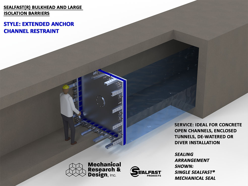 Channel Bulkhead, Channel Barriers, Large Pipe Plugs, Tunnel Plugs, Tunnel Bulkhead, SEALFAST® Products | Large Isolation Barriers and Bulkheads | Mechanical Research & Design, Inc., Manitowoc Wisconsin U.S.A.