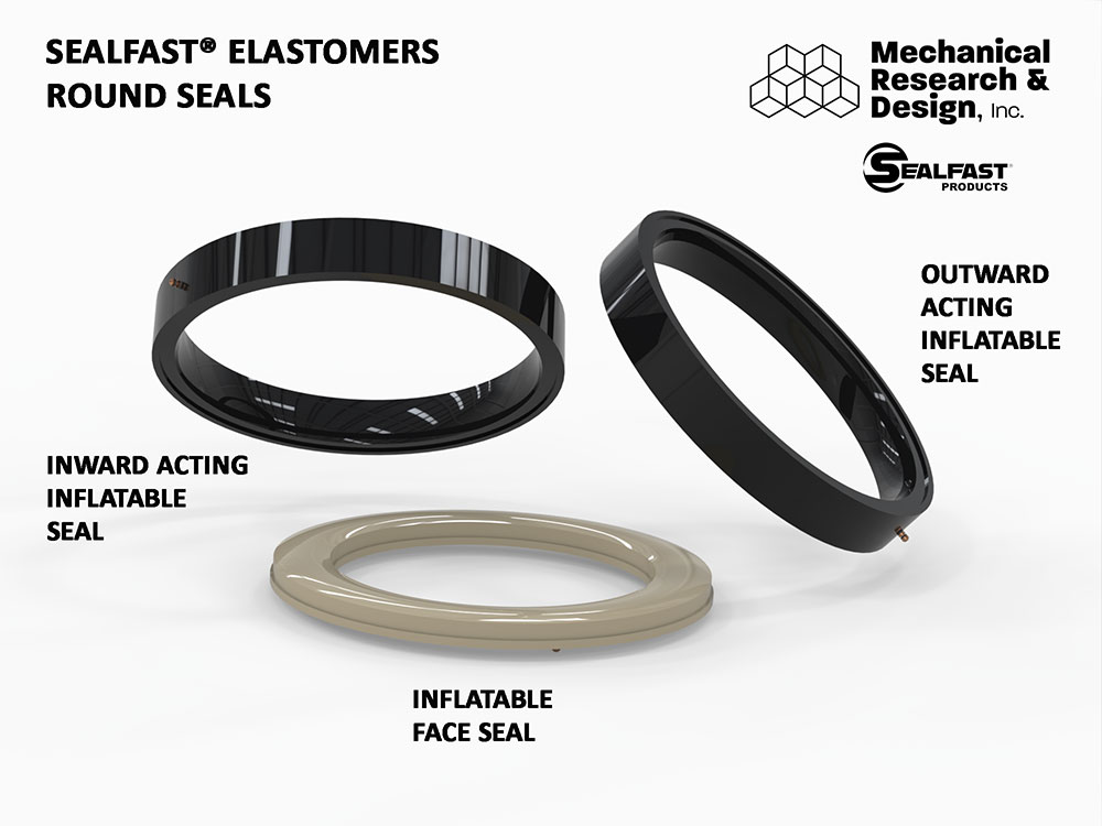 Inflatable Seals, Round Seals, Circular Seals, Inflatable Seal, Seal Actuator, Annular Seals, Mechanical Seals, Ring Seal, Air Bladder, Pneumatic Seal, Hydraulic Seal, SEALFAST® Elastomers | SEALFAST® Products | Mechanical Research & Design, Inc., Manitowoc Wisconsin U.S.A.