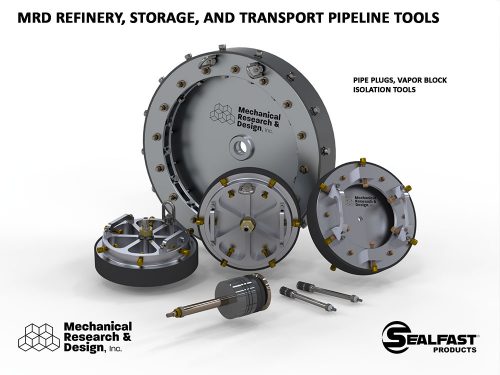 REFINERY TOOLS; PRESSURE VESSEL TOOLS; PIPE PLUGS; OIL & GAS PLUGS; OIL PLUG; PIPELINE TEST PLUG; MRD OIL & GAS; MRD OIL & GAS TOOLS; SEALFAST® PRODUCTS; MECHANICAL RESEARCH & DESIGN, INC.