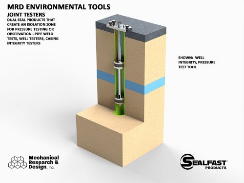 WELL TEST TOOL; JOINT TESTER; WELL LEAK TESTER; JOINT VERIFICATION; LEAK VERIFICATION; ISOLATION & TEST TOOL; ENVIRONMENTAL TOOLS; ENVIRONMENTAL CONTROLS; MRD ENVIRONMENTAL; SEALFAST® PRODUCTS; MECHANICAL RESEARCH & DESIGN, INC.